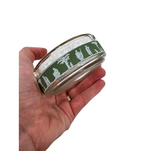 Set of 2 Vintage Jeanette Green 3.5” Ash Trays Roman Grecian - Picture 5 of 6